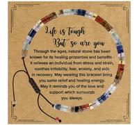 VIBILIA Braccialetti con perline da donna, regali ispiratori per donne, braccialetto curativo in pietra naturale, regalo per donne, mamma, figlia, moglie, amica, sorella, collega, One Size, arcobaleno