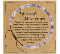 VIBILIA Braccialetti con perline da donna, regali ispiratori per donne, braccialetto curativo in pietra naturale, regalo per donne, mamma, figlia, moglie, amica, sorella, collega, One Size, Mica viola