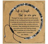 VIBILIA Braccialetti con perline da donna, regali ispiratori per donne, braccialetto curativo in pietra naturale, regalo per donne, mamma, figlia, moglie, amica, sorella, collega, One Size, Occhio di