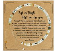 VIBILIA Braccialetti con perline da donna, regali ispiratori per donne, braccialetto curativo in pietra naturale, regalo per donne, mamma, figlia, moglie, amica, sorella, collega, One Size, Amazzonite