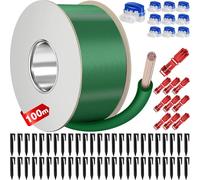 VIBINHO Kit di Accessori per Robot Tagliaerba, 100m Cavo Perimetrale Robot Tagliaerba con 50 Picchetti, 10 Connettori Cavi, 10 Morsetti di Collegamento, Compatibile con Husqvarna, Gardena, Bosch, Worx