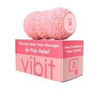 Vibit - Rullo vibrante per massaggi, piedi, gambe, muscoli e altro, ideale per alleviare il dolore, sciatica e fascite plantare, portatile, leggero, 3 livelli di vibrazione (rosa) (diametro 10 cm)