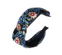 Vibrancy - Cerchietto per capelli con ricamo floreale largo annodato per donne e ragazze, ideale per festival e eventi del giorno dei morti