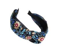 Vibrancy - Cerchietto per capelli con ricamo floreale largo annodato per donne e ragazze, ideale per festival e eventi del giorno dei morti