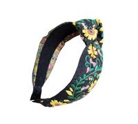 Vibrancy - Cerchietto per capelli con ricamo floreale largo annodato per donne e ragazze, ideale per festival e eventi del giorno dei morti