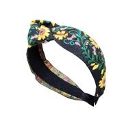Vibrancy - Cerchietto per capelli con ricamo floreale largo annodato per donne e ragazze, ideale per festival e eventi del giorno dei morti
