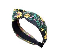 Vibrancy - Cerchietto per capelli con ricamo floreale largo annodato per donne e ragazze, ideale per festival e eventi del giorno dei morti