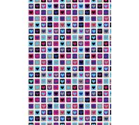 Vibrant Checkered Heart Lined Notebook: 6x9" Journal with a Bright Pattern of Checkers and Hearts in Pink, Black, and Blue