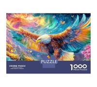 Vibrant Eagle Flies with Butterflies Puzzle Da 1000 Pezzi Majestic Eagle Divertimento Di Ingegno Per Adulti E Bambini 52x38cm/1000pcs