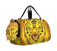 Vibrant Fire Dragon Digital Art Boys Carry on Duffel Pernottamento Weekender Duffel Ragazze Duffle Bags per Viaggi Bambini Duffle Bag, Tigre Giallo Arancione Foto, classico