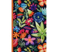 Vibrant Floral Embroidery Notebook: A Touch of Handmade Elegance