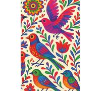 Vibrant Folk Birds: Lively folk art notebook with colorful birds and blooming florals