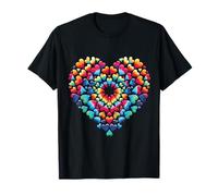 Vibrant Heart Tie-Dye Explosion Tee Colorful arcobaleno Love Maglietta