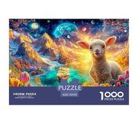 Vibrant Landscape with A Fluffy Lamb And A Ship Puzzle Da 1000 Pezzi Sheep Sfida Di Ingegno Per Tutte Le Età 70x50cm/1000pcs