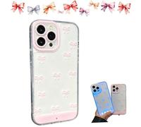 Vibrant LED Bowknot Phone Case for iPhone 11/12/13/14/15/16/17 Pro/Pro Max/Plus/Air, Incoming Call LED Flash Light Up Case with Changeable Luminous Colors Design for Girl (for iPhone 16 Pro Max,Pink)