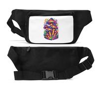 Vibrant Magical Glow Mushrooms - Marsupio unisex, colore: Nero