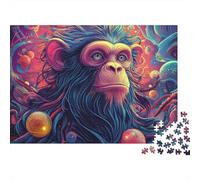 Vibrant Monkey Art-psychedelic Surreal Style Jigsaw Puzzle Impossibili 1000 Pezzi Decorazione Per La Casa. Giochi Rilassamento E Intelligence Per Adulti E Bambini Da 12 Anni 70x50cm/1000pcs