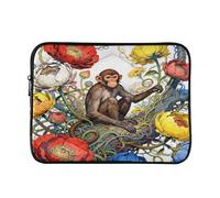 Vibrant Monkey - Custodia impermeabile per computer portatile da 14 a 16 pollici, imbottita, trapuntata, colore: Bianco
