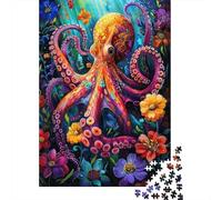 Vibrant Octopus Art 1000 Pezzi Cartolina Premium Pacchetto Puzzle Senior Jigsaw Entusiasti Difficile Sfidante Decorazione Murale Pacchetto Valore 52x38cm/1000pcs