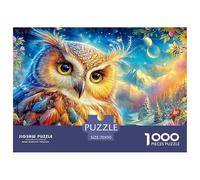 Vibrant Owl, Crescent Moon, Mountain Backdrop Puzzle Da 1000 Pezzi Owl Perfetto Per Il Legame Familiare, Adulti E Bambini 70x50cm/1000pcs