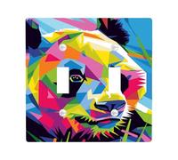 Vibrant Panda Bear - Piastra di protezione per interruttore, multicolore Pop Art per accenti da parete, piastre termoplastiche, dimensioni standard, doppio bilanciere