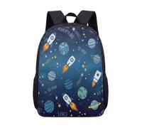 Vibrant Rocket Planet Space Zaino da 43 cm per bambini Galaxy Star Zaino per la scuola per ragazzi e ragazze Zaino da viaggio per lo spazio esterno, 13, L, Minimalista