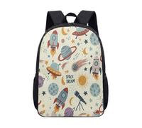 Vibrant Rocket Planet Space Zaino da 43 cm per bambini Galaxy Star Zaino per la scuola per ragazzi e ragazze Zaino da viaggio per lo spazio esterno, 03, L, Minimalista