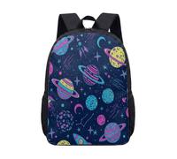 Vibrant Rocket Planet Space Zaino da 43 cm per bambini Galaxy Star Zaino per la scuola per ragazzi e ragazze Zaino da viaggio per lo spazio esterno, 06, L, Minimalista