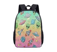 Vibrant Rocket Planet Space Zaino da 43 cm per bambini Galaxy Star Zaino per la scuola per ragazzi e ragazze Zaino da viaggio per lo spazio esterno, 04, L, Minimalista