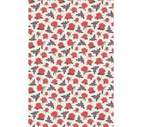 Vibrant Rose Notebook: 6x9" Lined Journal with Bright Red Hand-drawn Roses Scattered on the Cover