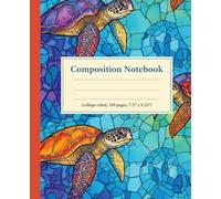Vibrant Sea Turtle Mosaic Composition Notebook: A Colorful Ocean Themed College Ruled Journal | Stained Glass Style Marine Life Notebook for Kids, Teens, and Turtle Lovers