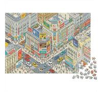 Vibrant Street Jigsaw Puzzles 1000Pc Materiale Riciclabile Cartoon City Anziano Puzzles Impossible Hard Difficult Challenging Educational Game for Men 52x38cm/1000pcs