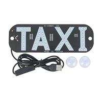 Vibrant Taxi LED Sign Decor 5 V USB Cab Indicatore Indicatore Lampada Segnale con Ventose Trasparenti Cabina Taxi Luce LED Segnali per Rideshare Driver (Bianco)