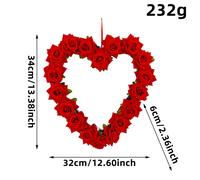 Vibrante Accento Decorativo Charming 35 cm Rosso Rosa Cuore Corone Disponibili
