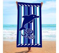 Vibrante asciugamano da spiaggia stampa delfini microfibra regalo ideale per i p