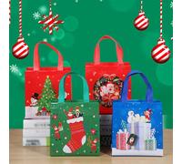 Vibrante borsa natalizia non tessuta perfetta per lo shopping e la confezione re
