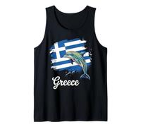Vibrante Delfino Bandiera Greca Patriottismo Greco Canotta