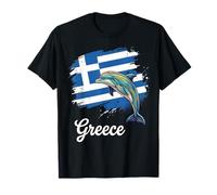 Vibrante Delfino Bandiera Greca Patriottismo Greco Maglietta