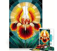 Vibrante fenice iris in vetrata artistica - Puzzle per adulti da 1000 pezzi - Gioco di divertimento mentale - Tecnologia di taglio laser avanzata - Sfida divertente per i tempi di attesa (38x52cm)