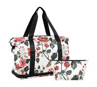 vibrante floreale durante la notte borse da viaggio borse da palestra borsa da palestra con borsa da toilette per viaggio multifunzionale, Fiori vivaci, 1 size
