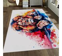 Vibrante Lion Area per la camera da letto dei ragazzi tappeto 120x180cm Graffiti Splash Art grandi Soggiorno Moderno Colorful Animal Floor Carpet Non spargimento Soft Touch Facile pulire