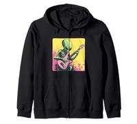 Vibrante Rock the Galaxy con questo fantastico chitarrista alieno Felpa con Cappuccio
