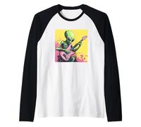 Vibrante Rock the Galaxy con questo fantastico chitarrista alieno Maglia con Maniche Raglan
