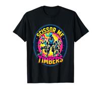 Vibrante Scissor Me Timbers Roller Derby Skaters Entusiasmo Maglietta