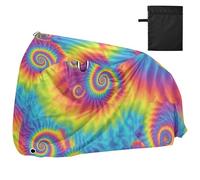 Vibrante Tie-dye Color Explosion Design Impermeabile Bike Covers con fori di blocco Anti Polvere Pioggia Neve UV Storage Moto Copertura Adatto per la maggior parte dei fondi para bicieta impermeabile