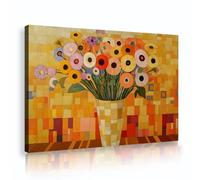 Vibrante Vaso di fiori astratto Tela di canapa Arte della parete Moderna geometrica floreale Tela di canapa Casa per vivere Casa da pranzo Cucina Decor 70x100cm Innerframe