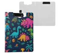 Vibranti Dinosauri Blu Pieghevole Appunti Doppia Clip Portapenne Clip Board con Copertura Appunti Folio Office Binder Forniture