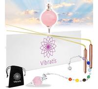 Vibratis Bacchette Rabdomante Professionali Modello Premium e Pendolo Divinatorio Quarzo Rosa | Bacchette Radioestesia Ideale per cominciare a darsi alla Radioestesia
