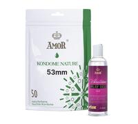 Vibratissimo Play Gel med & AMOR preservativi Nature 50er Pack, Lubricant Gel pe