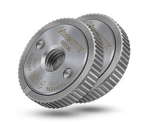 VIBRATITE 2 dadi a sgancio rapido M14, dadi di serraggio per tutte le smerigliatrici angolari di AEG, Black & Decker, Dewalt, Flex, Hitachi, Metabo, Makita ecc, argento
